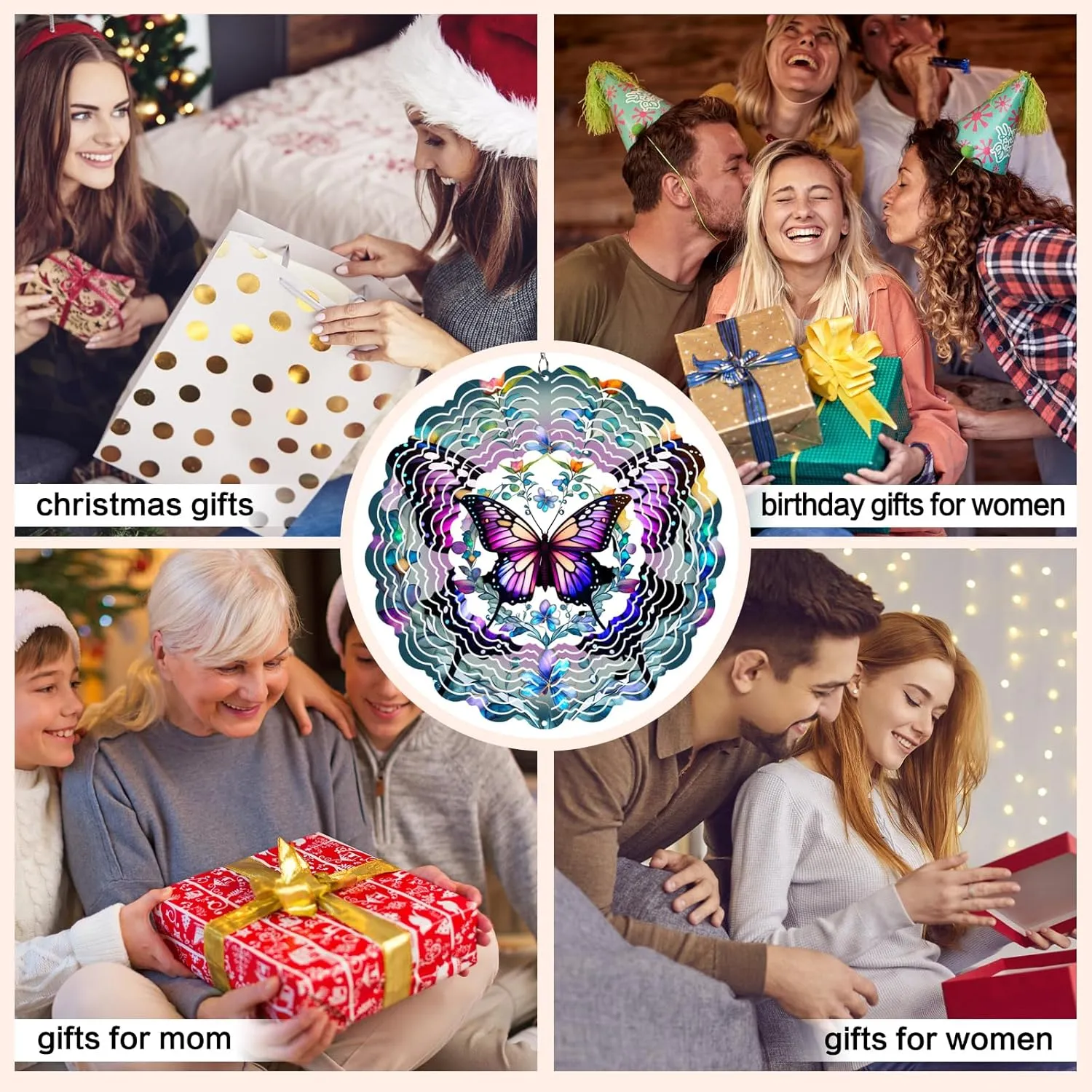 Patio$ Yard$ Outdoor Wind Spinners Outdoor Butterfly - Birthday Gifts for Women Mom Wife Grandma$ Hanging Wind Sculptures Wind Spinners$ 12 inch 3D Wind traditional obscene youngster Spinner for Garden Decor for Outside$ Garden$ 