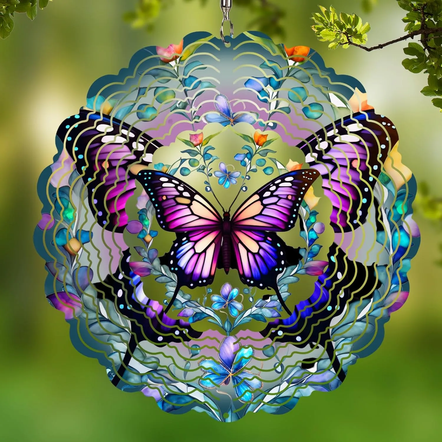 Patio$ Yard$ Outdoor Wind Spinners Outdoor Butterfly - Birthday Gifts for Women Mom Wife Grandma$ Hanging Wind Sculptures Wind Spinners$ 12 inch 3D Wind traditional obscene youngster Spinner for Garden Decor for Outside$ Garden$ 