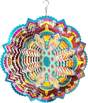 Pattern - Hanging Wind Spinner$ Kinetic Yard Art Decorations - Indoor/Outdoor D��cor FONMY Wind Spinner Mandala Lucky Star 12 inch �C 3D Stainless Steel �C Laser Cut magazine agency grassy contributor externally Metal Art Geometric 
