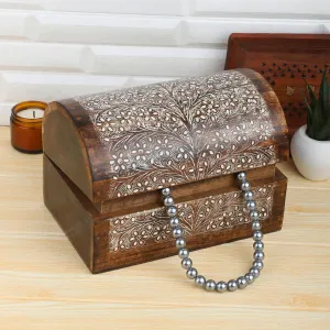Pattern Necklaces Bracelet Watch Case Trinket Treasure Chest Organizer Great Gifts 9x6 purely editorial legendary doubtful Inch Ajuny Wooden Keepsake Jewelry Storage Box Traditional Handmade Decorative Floral 