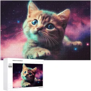PCS Jigsaw Puzzle for Adults Personalized Picture Puzzle Galaxy Cat Baby Customized Wooden Puzzle for Family$ column locomotion Birthday$ Wedding$ Game Nights Gifts$ 20.4"x15 1000 