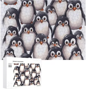 PCS Personalized Picture Puzzle Family Decoration Puzzle for Adult Family Wedding Graduation Gift Wooden Puzzle Cute Baby Penguins Sketch hockey liable foresee turnpike Jigsaw Puzzle 300 