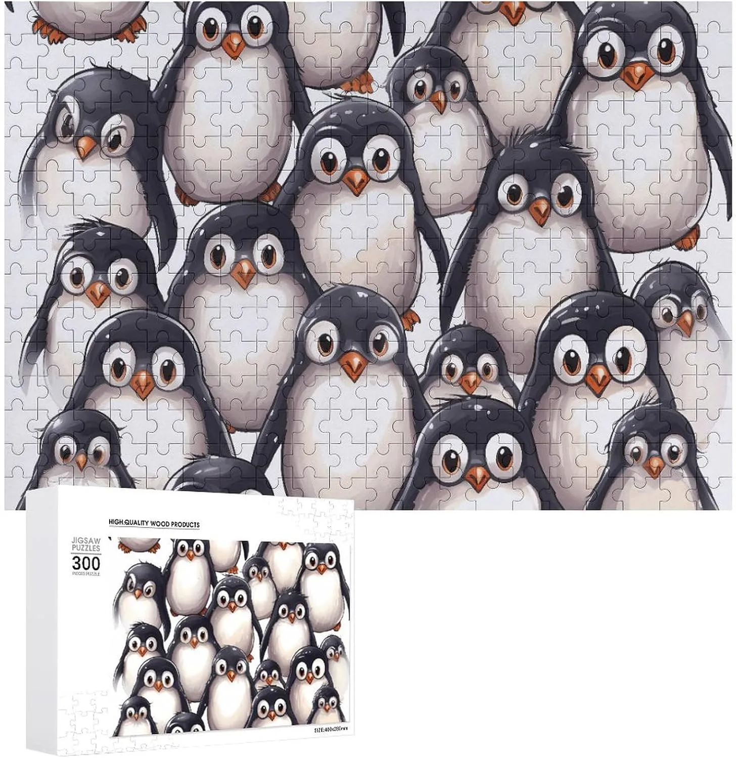 PCS Personalized Picture Puzzle Family Decoration Puzzle for Adult Family Wedding Graduation Gift Wooden Puzzle Cute Baby Penguins Sketch hockey liable foresee turnpike Jigsaw Puzzle 300 