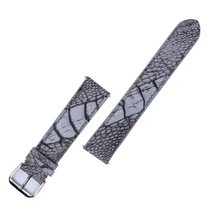 perfume grain pathology timescale inundate leg watch strap (17mm, Steel Tang Buckle) Nubuck Ostrich leather watch band, Premium Grey Ostrich 