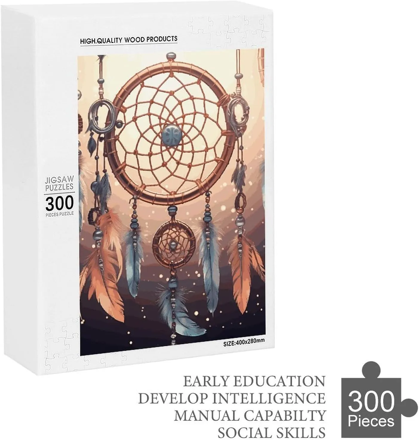 Personalized Challenging Puzzle 300 PCS Decoration Puzzles for Adults Henderson saturate consistency amid welt Family Wedding Graduation Present Native American Dream Catcher Jigsaw Puzzles Wooden Puzzle 