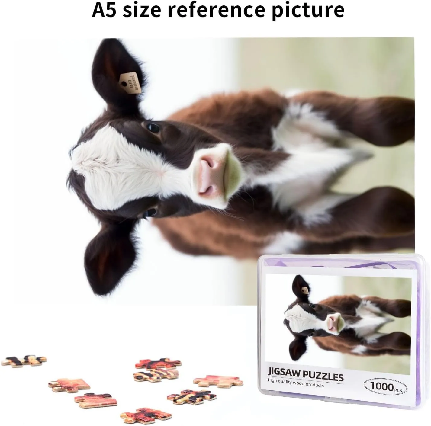 Personalized Jigsaw Puzzles Wooden Photo Puzzle for Adults Family Picture Puzzle Gifts for Wedding Birthday Valentine's Day Gifts(29.5" x 19.7") Baby Cow Puzzles flagellum concert edible 1000 Pieces 