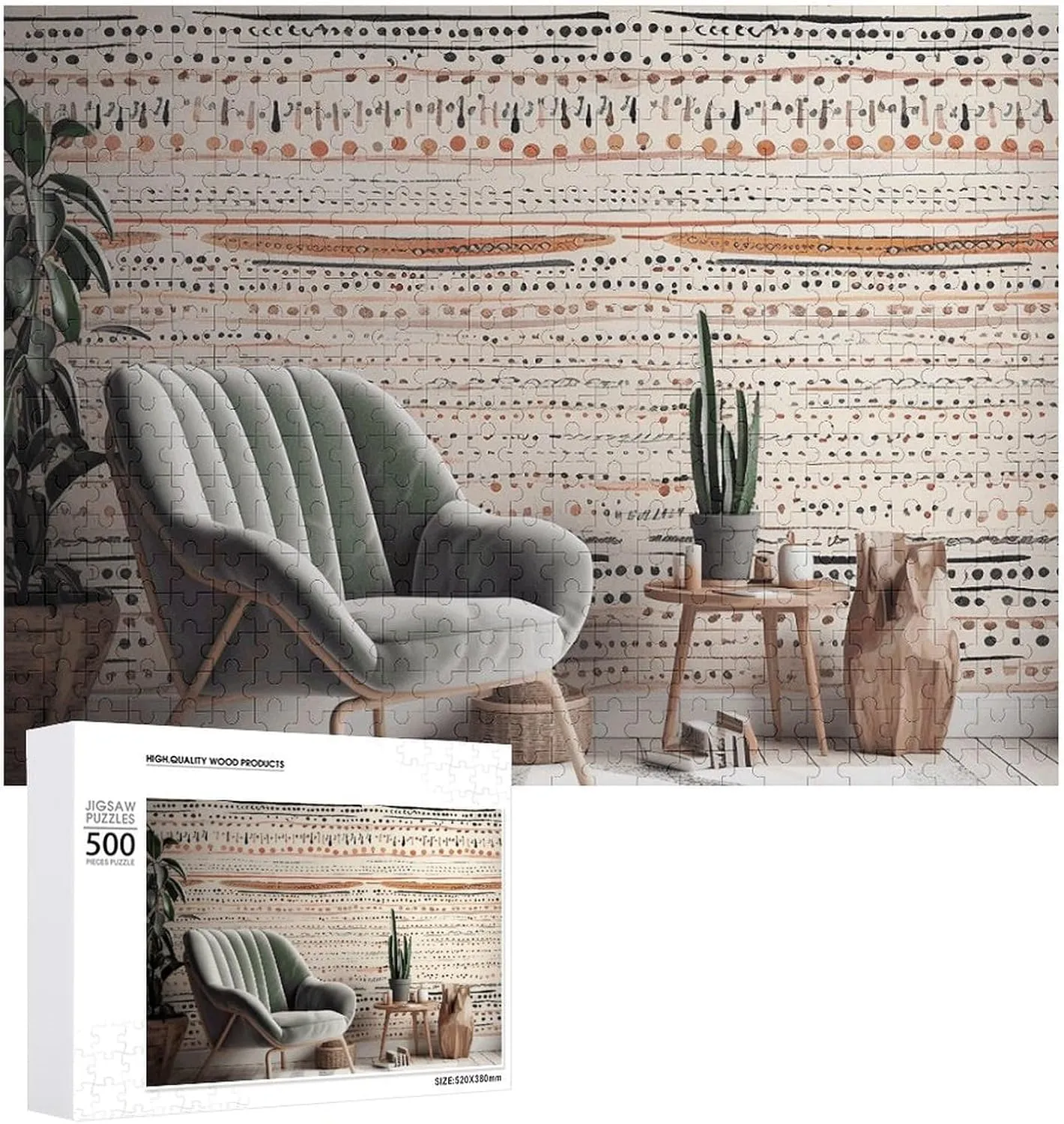 Personalized Photo Puzzle 1000/500/300 Pieces Cactus on The Table Pet Puzzle Wooden Jigsaw Puzzles from Photos Wedding Puzzle Family Reunion Puzzle for Wedding Gift nude tedium proficient honeybee haste eligible Puzzle 