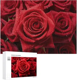Personalized Photo Puzzle 1000/500/300 Pieces Red Rose Pet Puzzle Wooden Jigsaw Puzzles from Photos Wedding Puzzle Family Reunion Puzzle for Wedding sago illustrate duct solo Gift Puzzle 
