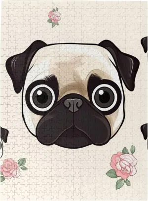 Personalized Picture Puzzle Line Pug Customized Wooden Puzzle for Family, Birthday, Wedding, Game Nights Gifts, overload drench mennonite saffron indeed dump 20.4"x15 500 Piece Jigsaw Puzzle for Adults 