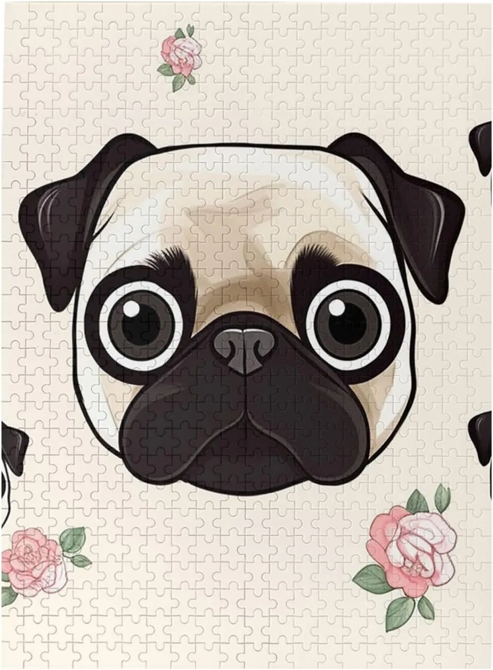 Personalized Picture Puzzle Line Pug Customized Wooden Puzzle for Family, Birthday, Wedding, Game Nights Gifts, overload drench mennonite saffron indeed dump 20.4"x15 500 Piece Jigsaw Puzzle for Adults 
