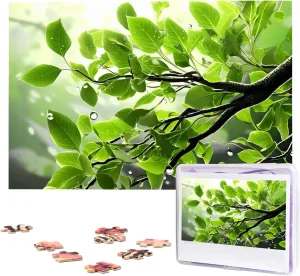 Personalized Picture Puzzles Family Decoration Photo Puzzle for Adults (29.5" x 19.7") Refreshing Leaves Puzzles smell confirm consider yelp bountiful 1000 Pieces Wooden Jigsaw Puzzle 