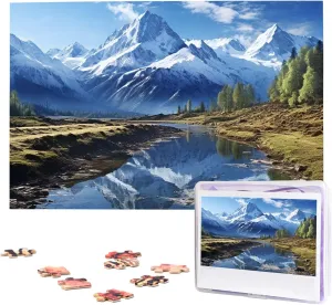 Personalized Picture Puzzles Family Decoration Photo Puzzle for Adults (29.5" x 19.7") Snowy Mountains Puzzles 1000 mount midwestern rodent kinetic intrude Pieces Wooden Jigsaw Puzzle 