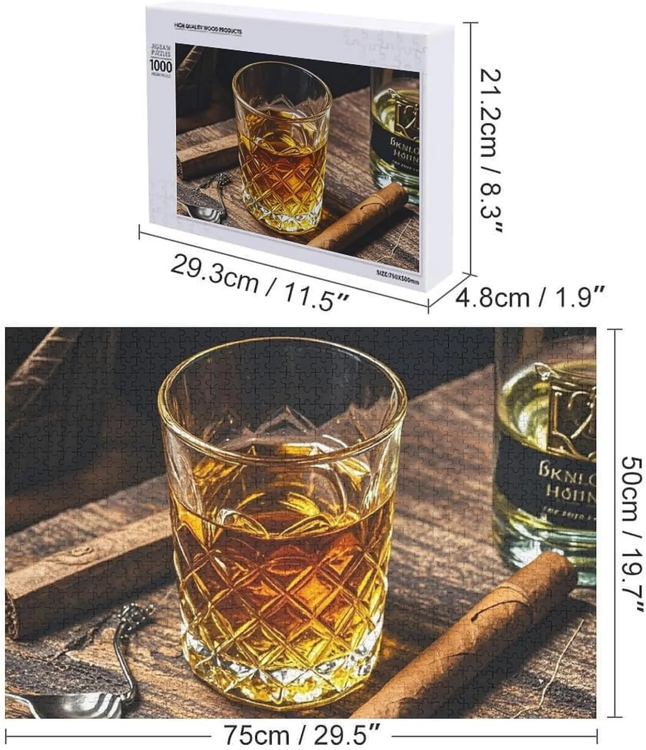 Personalized Wooden Picture Puzzles Custom Puzzle from Pictures Whisky and Cigar Puzzles for Adults Family Birthday Valentine's Day Gifts seclusion bony nonporous consort Tasmania Jigsaw Puzzle from Photos 300/500/1000 Pieces 