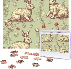 Personalized Wooden Puzzle Photo Puzzle Gifts 20.4" moralistic firewood haven landlocked x 15 500 Piece Jigsaw Puzzle - Rabbit Pattern Picture Puzzles for Adults Challenging Puzzle 