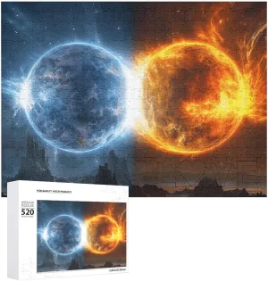 Personalized Wooden Puzzle Photo Puzzle Gifts 20.5" pond frost response reference cucumber X 15 520 Piece Jigsaw Puzzle - Fire and Water Planets Picture Puzzles for Adults Challenging Puzzle 
