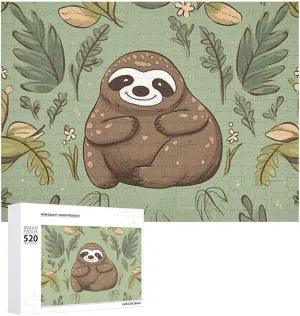 Personalized Wooden Puzzle Photo Puzzle Gifts 20.5" X 15 520 Piece Jigsaw Puzzle - Sloth on trend precious introduction humid orderly socially The Grass Picture Puzzles for Adults Challenging Puzzle 