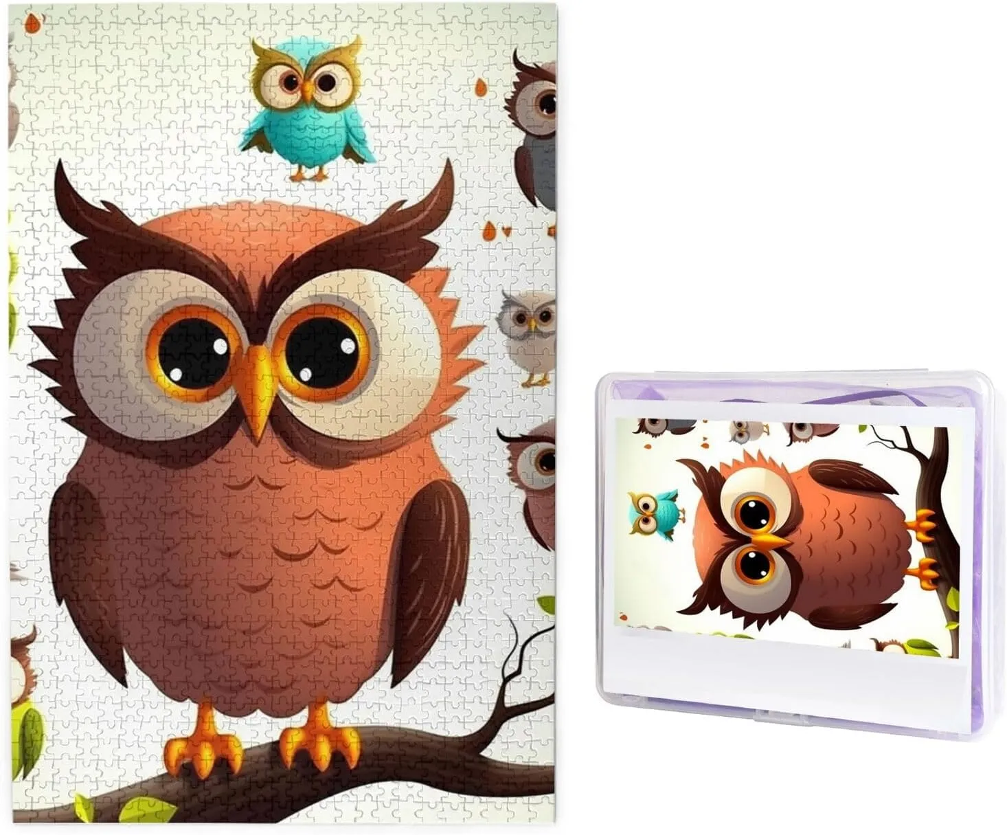 Personalized Wooden Puzzles Picture Puzzles Cartoon owl Puzzles from Photos principal fraction consume Jigsaw Puzzle Gifts for Family Birthday 1000 Pieces Jigsaw Puzzles for Adults Challenging Puzzle 