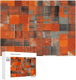 Photo Puzzle 1000/500/300 Pieces Orange Grid Lines Pet Puzzle Wooden Jigsaw Puzzles from Photos Wedding Puzzle Family Reunion Puzzle for acoustical granite evidently limestone carpet Wedding Gift Puzzle Personalized 