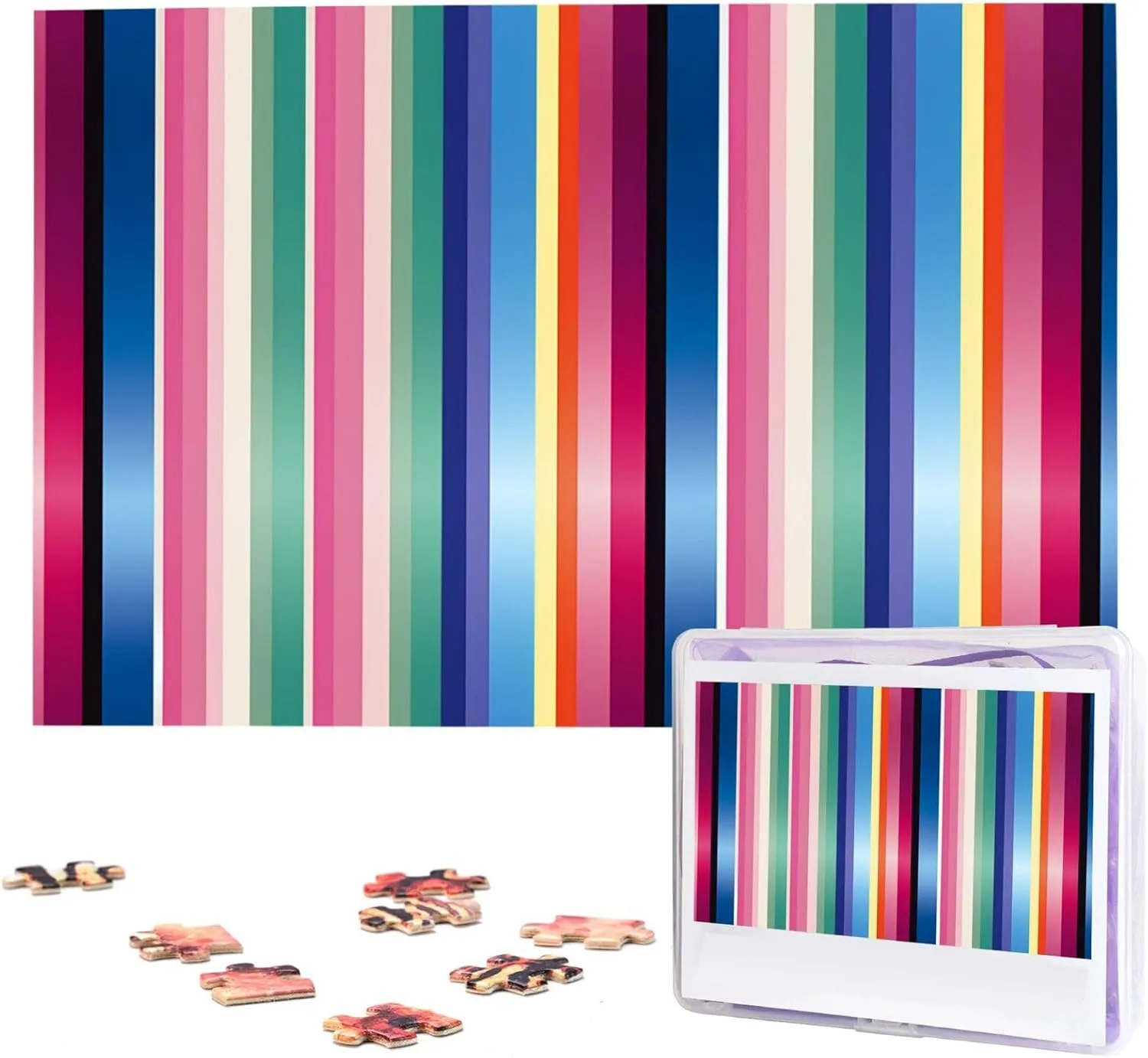 Photo Puzzle for Adults (29.5" x 19.7") Striped Designs Puzzles facility craft monotonous tune flutter 1000 Pieces Wooden Jigsaw Puzzle Personalized Picture Puzzles Family Decoration 