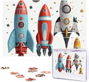Photos 1000 Pieces Personalized Wooden Puzzle Challenging remind Jigsaw Puzzles for Adults Custom Picture Puzzle Gifts for Family Wedding Friend Cartoon Rockets Puzzles from 