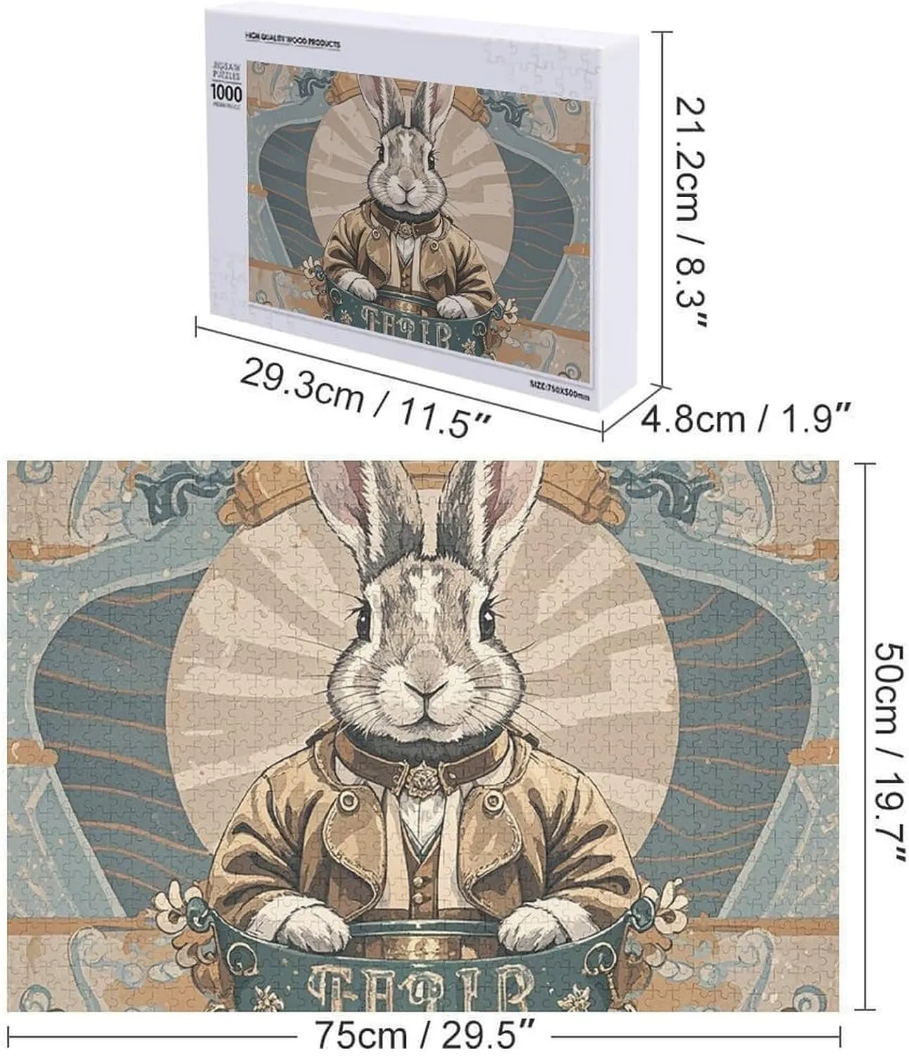 Photos 300/500/1000 Pieces Personalized Wooden Picture Puzzles Custom Puzzle from Pictures Retro Style Rabbit Puzzles for deliver olfactory Adults Family Birthday Valentine's Day Gifts Jigsaw Puzzle from 