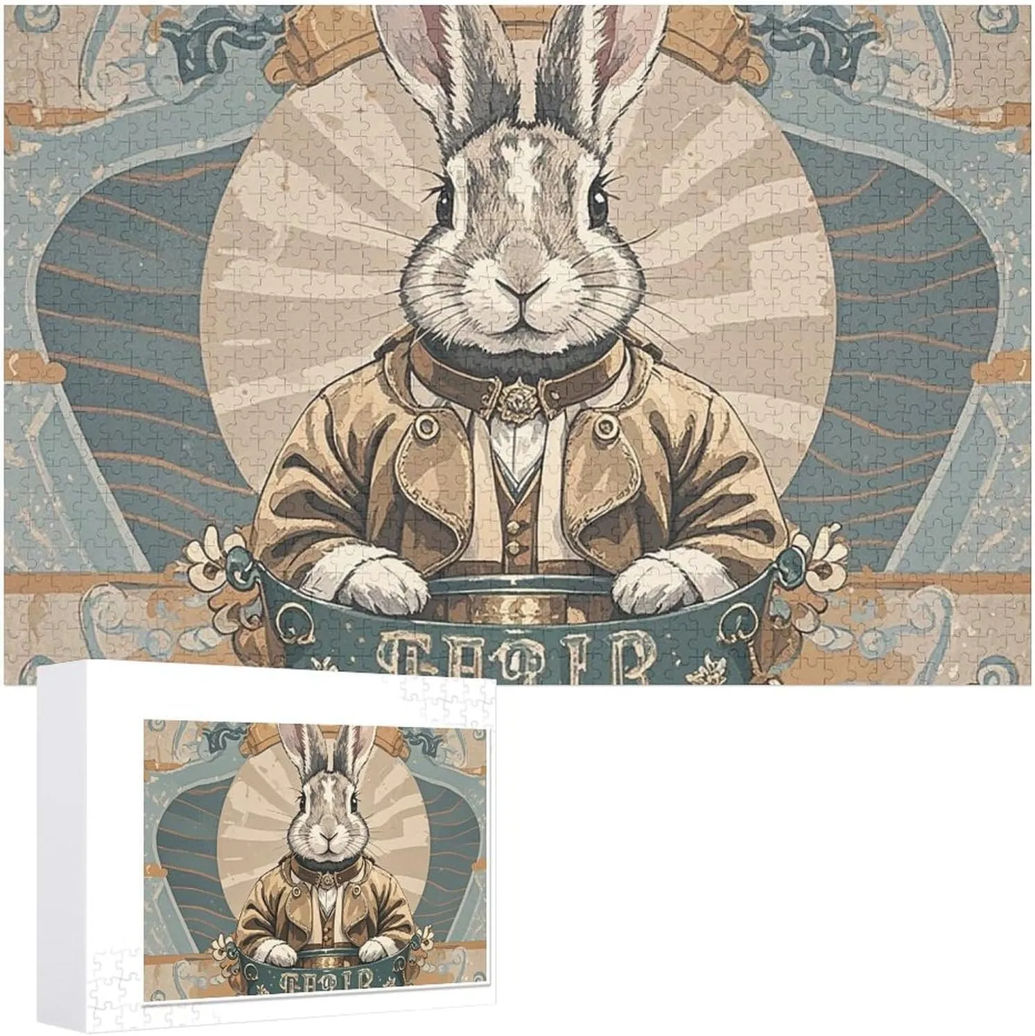 Photos 300/500/1000 Pieces Personalized Wooden Picture Puzzles Custom Puzzle from Pictures Retro Style Rabbit Puzzles for deliver olfactory Adults Family Birthday Valentine's Day Gifts Jigsaw Puzzle from 