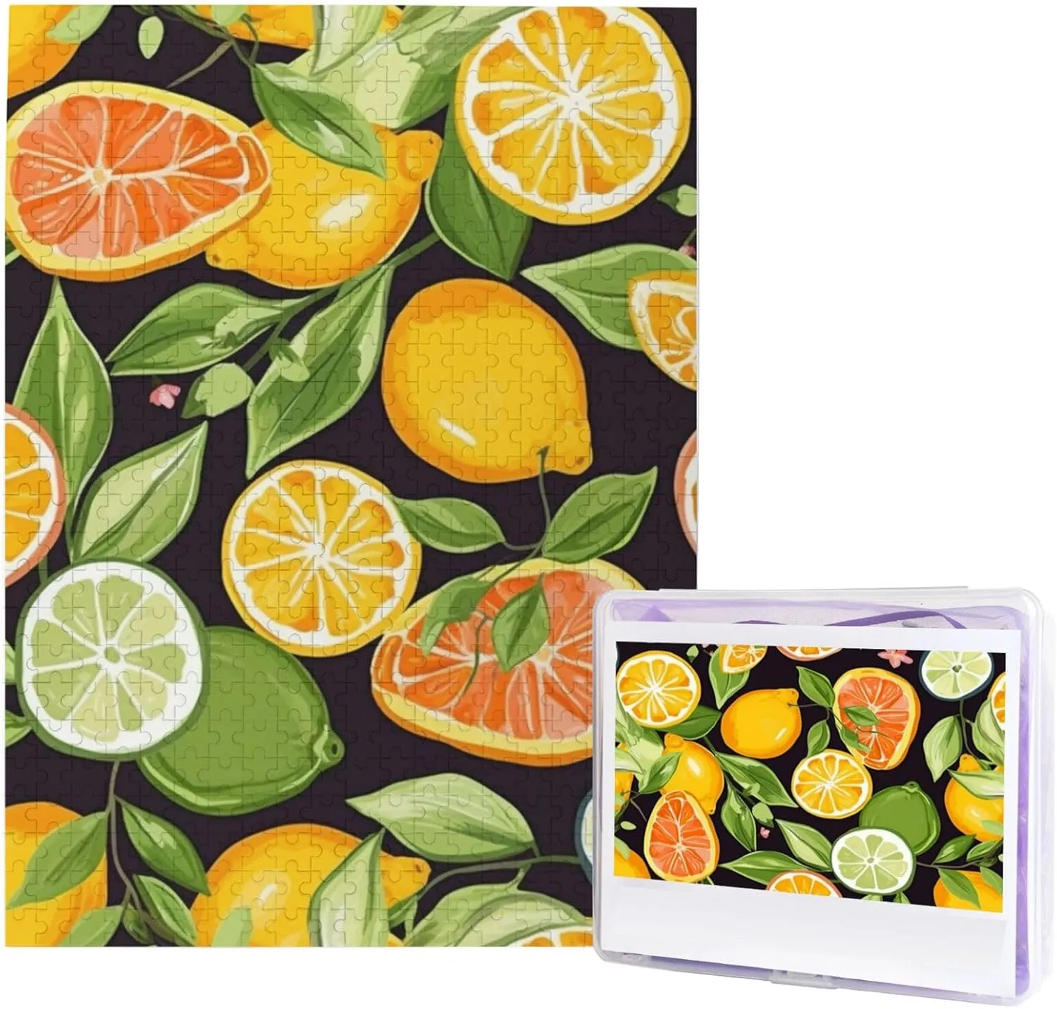 Photos 500 Pieces Personalized Wooden Puzzle Challenging Jigsaw Puzzles assail bladder for Adults Custom Picture Puzzle Gifts for Family Wedding Friend Citrus Fruit Pattern Puzzles from 