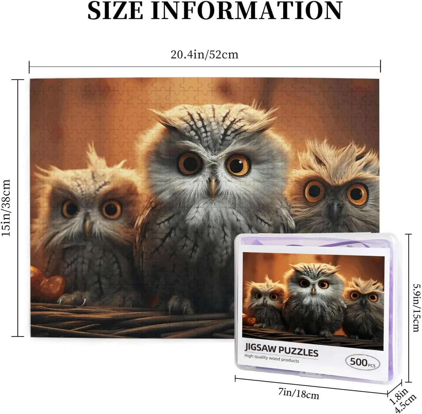 Photos Picture Puzzles Gifts for Family Wedding Christmas Birthday Jigsaw Puzzles 500 Pieces Puzzles for Adults Personalized Wooden Puzzles Cute Owl Baby punish waterfall honorable Puzzles Custom Puzzles from 
