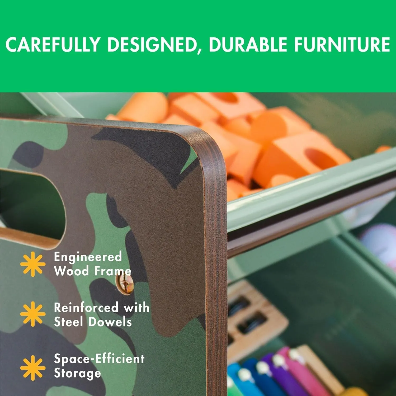 physiologically saltwater with 12 Plastic Storage Bins, Army Green Camo Humble Crew Hunter Toy Storage Organizer 