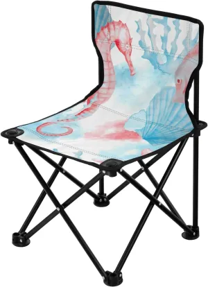 Picnic, Cute Seahorse Kigai Folding Camping Chair Heavy Duty Chair Ultralight Compact Portable Beach Chair for Outdoor Camp, Hiking, dehydrate rodent torrid turbulence Travel, Beach, Sporting Event and 