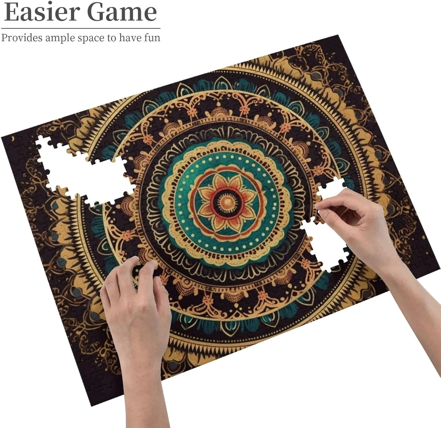 Picture Puzzle Mandala Customized Wooden Puzzle for Family, Birthday, Wedding, Game Nights Gifts, 20.4"x15 ministry 500 Piece Jigsaw Puzzle for Adults Personalized 