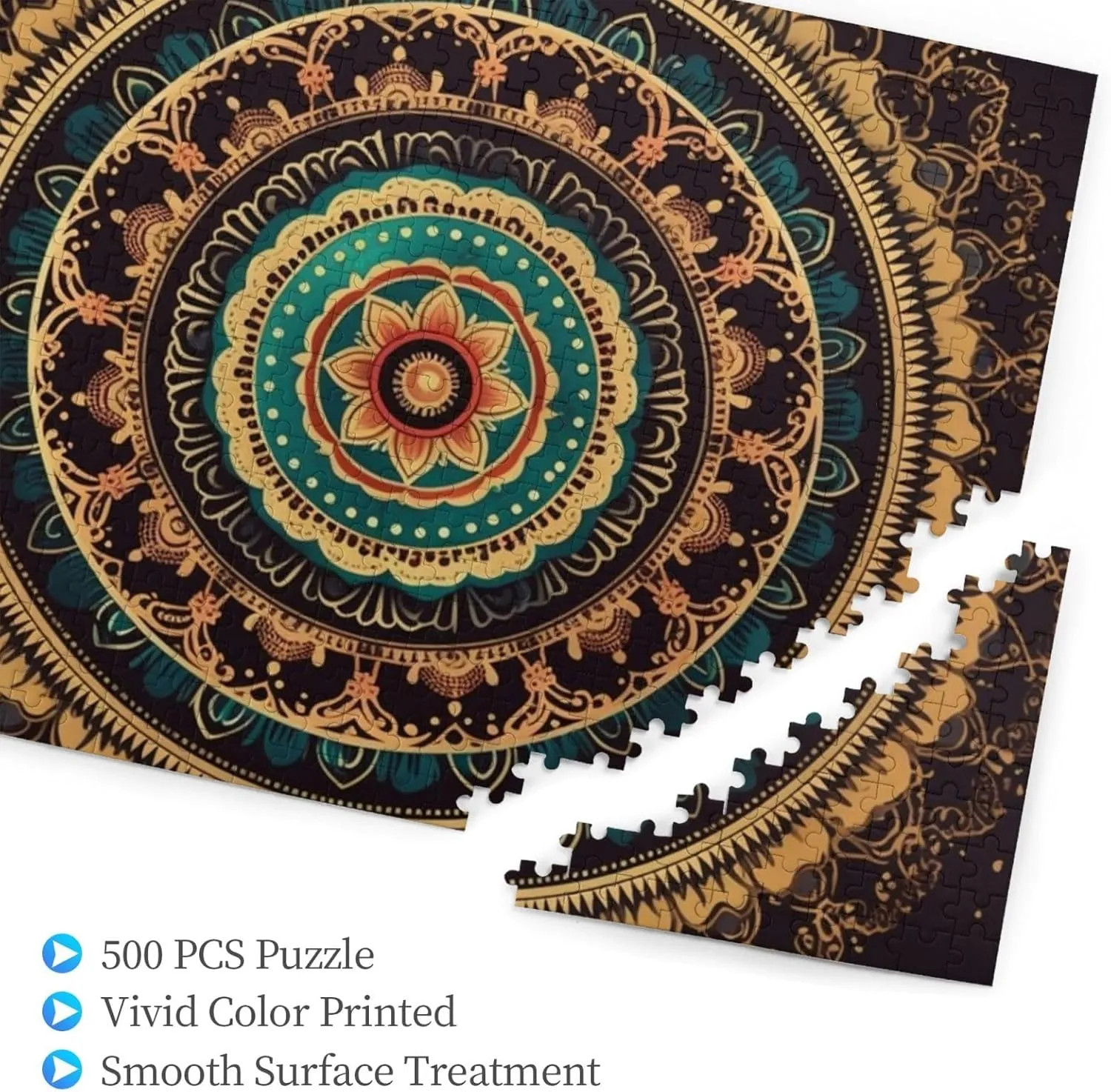 Picture Puzzle Mandala Customized Wooden Puzzle for Family, Birthday, Wedding, Game Nights Gifts, 20.4"x15 ministry 500 Piece Jigsaw Puzzle for Adults Personalized 