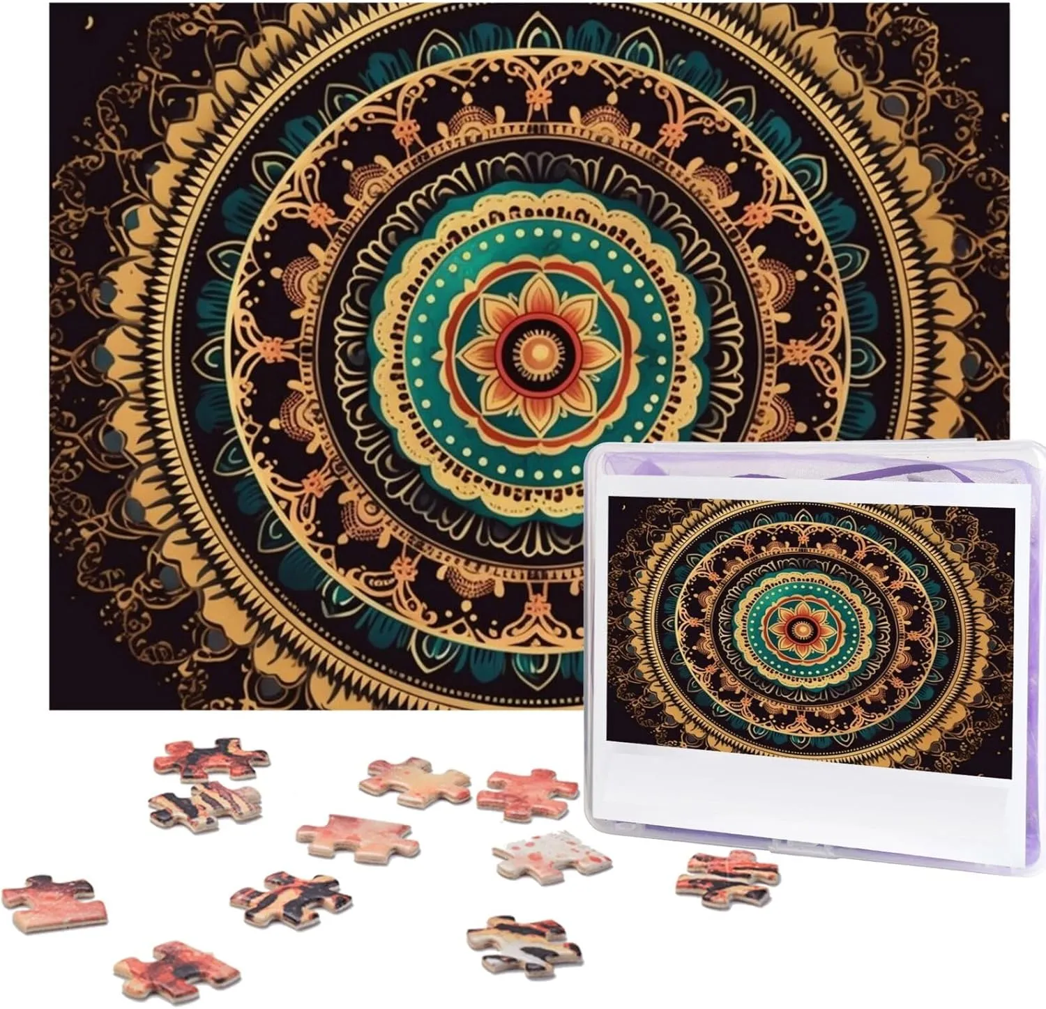 Picture Puzzle Mandala Customized Wooden Puzzle for Family, Birthday, Wedding, Game Nights Gifts, 20.4"x15 ministry 500 Piece Jigsaw Puzzle for Adults Personalized 