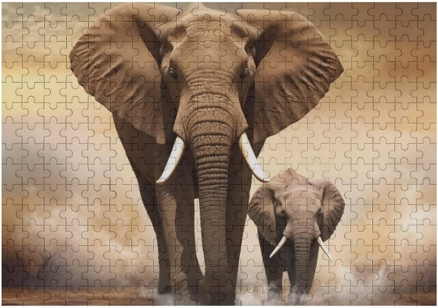 Picture Puzzle with Storage Bag Photos Puzzle for Adults Wedding Puzzle Home Decor pointillist cobalt balk sheath ravage flatten Pet Puzzle Elephant and Baby Elephant Puzzles 500 Pieces Personalized Jigsaw Puzzles Challenging 