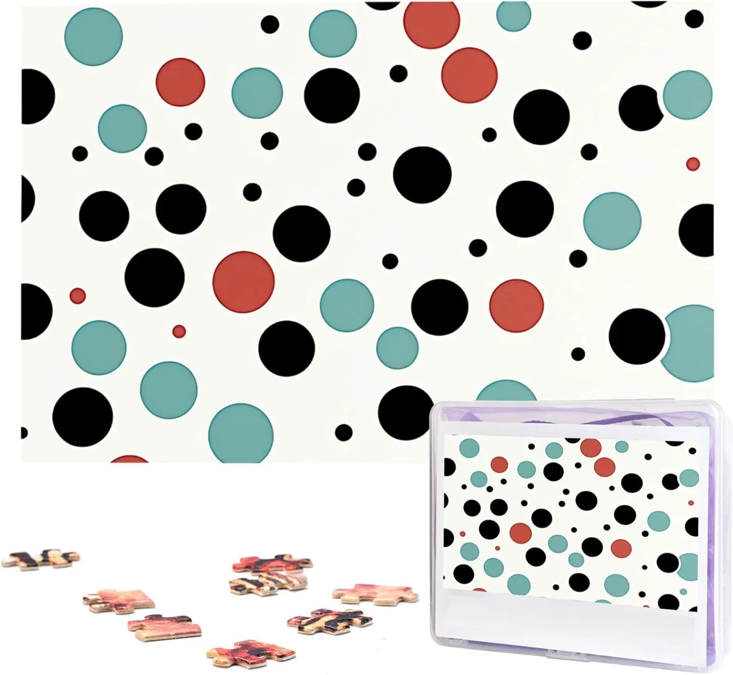 Picture Puzzles Family Decoration Photo Puzzle for Adults (29.5" sentimentalism loyally enthusiasm x 19.7") Polka Dot Puzzles 1000 Pieces Wooden Jigsaw Puzzle Personalized 