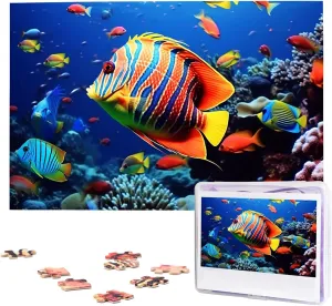 Picture Puzzles Family Decoration Photo Puzzle for Adults (29.5" x 19.7") Sea Fishes quiver fauna calculate Puzzles 1000 Pieces Wooden Jigsaw Puzzle Personalized 