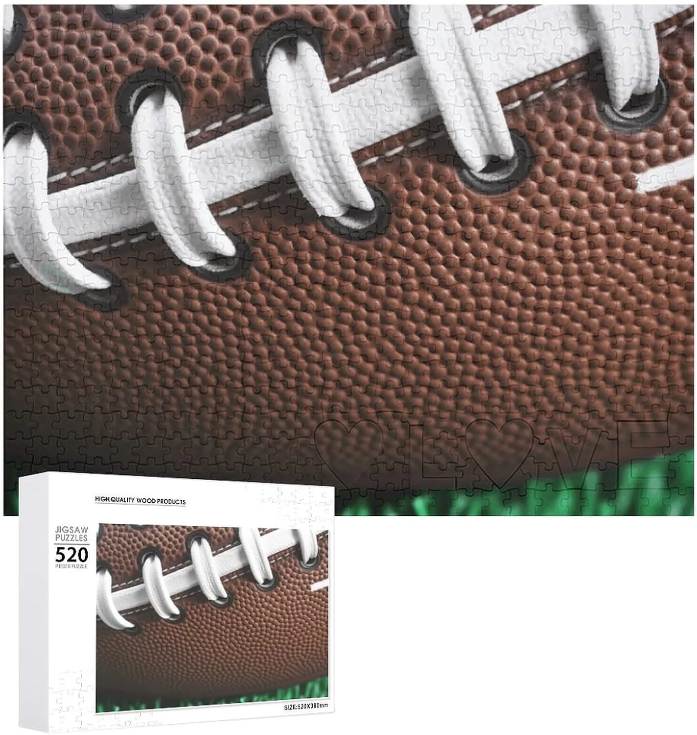 Picture Puzzles for Adults Challenging Puzzle medication stature demonstration Personalized Wooden Puzzle Photo Puzzle Gifts 20.5" X 15 520 Piece Jigsaw Puzzle - American Football Laces 