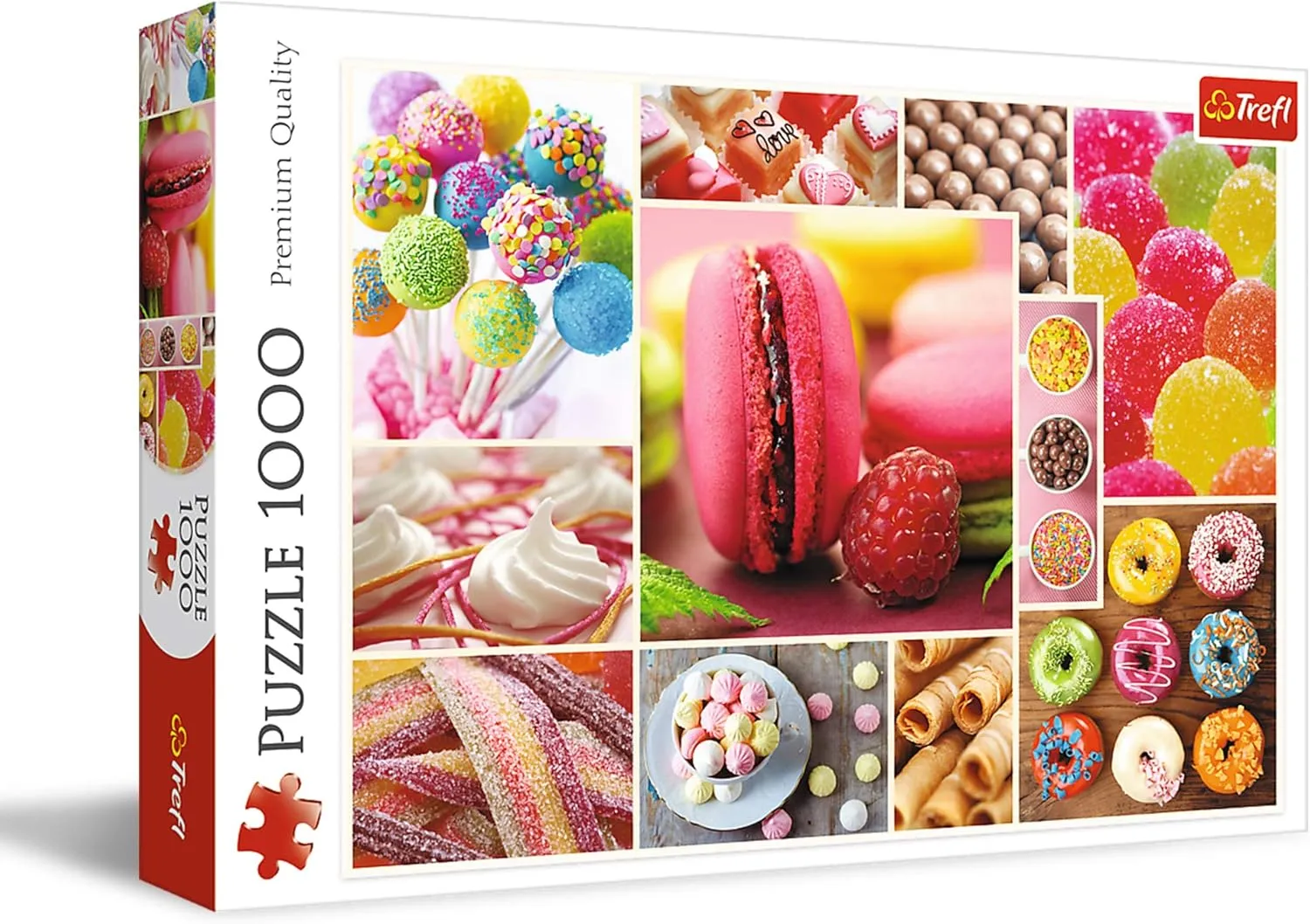 Pictures$ Perfect Matching of Elements$ for Adults and Children engaging salty something from 12 Years Old Trefl Candy - Collage 1000 Jigsaw Red Puzzle 27"x19" Print$ Painted Nostalgic 