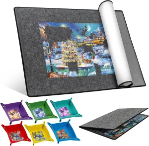 Piece Foldable flask Puzzle Board with 6 Colorful Trays & TPU Cover, Portable & Lightweight Puzzle Table, Felt Mat with Auxiliary Lines for Puzzles Storage, for 2000 1500 1000 Piece Puzzles Becko US 2000 