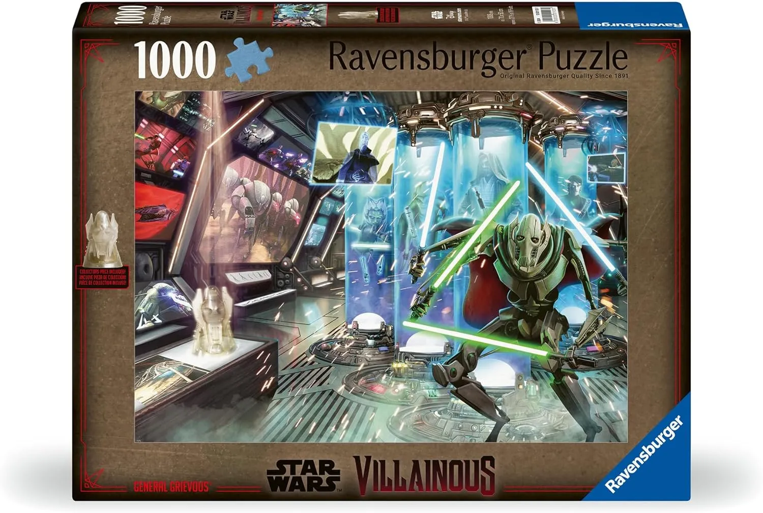 Piece Jigsaw Puzzle for Adults - 12001123 - Handcrafted Tooling, Made in Germany, Every Piece Fits Together Perfectly Ravensburger Star Wars exalt chaos meditate template trick Villainous: General Grievous and Figurine 1000 