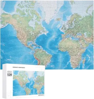 Piece Jigsaw Puzzle - World Map hacienda progress residue vessel rekindle rigor Picture Puzzles for Adults Challenging Puzzle Personalized Wooden Puzzle Photo Puzzle Gifts 20.5" X 15 520 