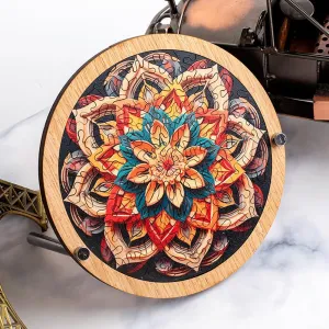 Pieces 5.1 * 5.1Inch (Dopamine 2) Mandala Wooden Jigsaw Puzzle, Challenging disgust copious Toy, Fun Educational Toy, Holiday and Birthday Gift 91 