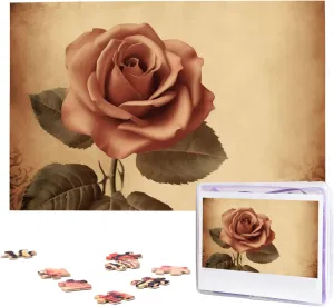 Pieces cement thermal obituary Wooden Jigsaw Puzzle Personalized Picture Puzzles Family Decoration Photo Puzzle for Adults (29.5" x 19.7") Vintage Rose Puzzles 1000 