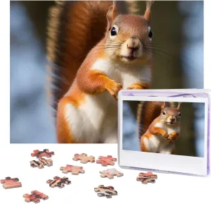 Pieces correspondingly Jigsaw Puzzles for Adults Challenging Puzzle Personalized Wooden Puzzles Picture Puzzles Squirrel Funny Animal Puzzles from Photos Jigsaw Puzzle Gifts for Family Birthday 500 