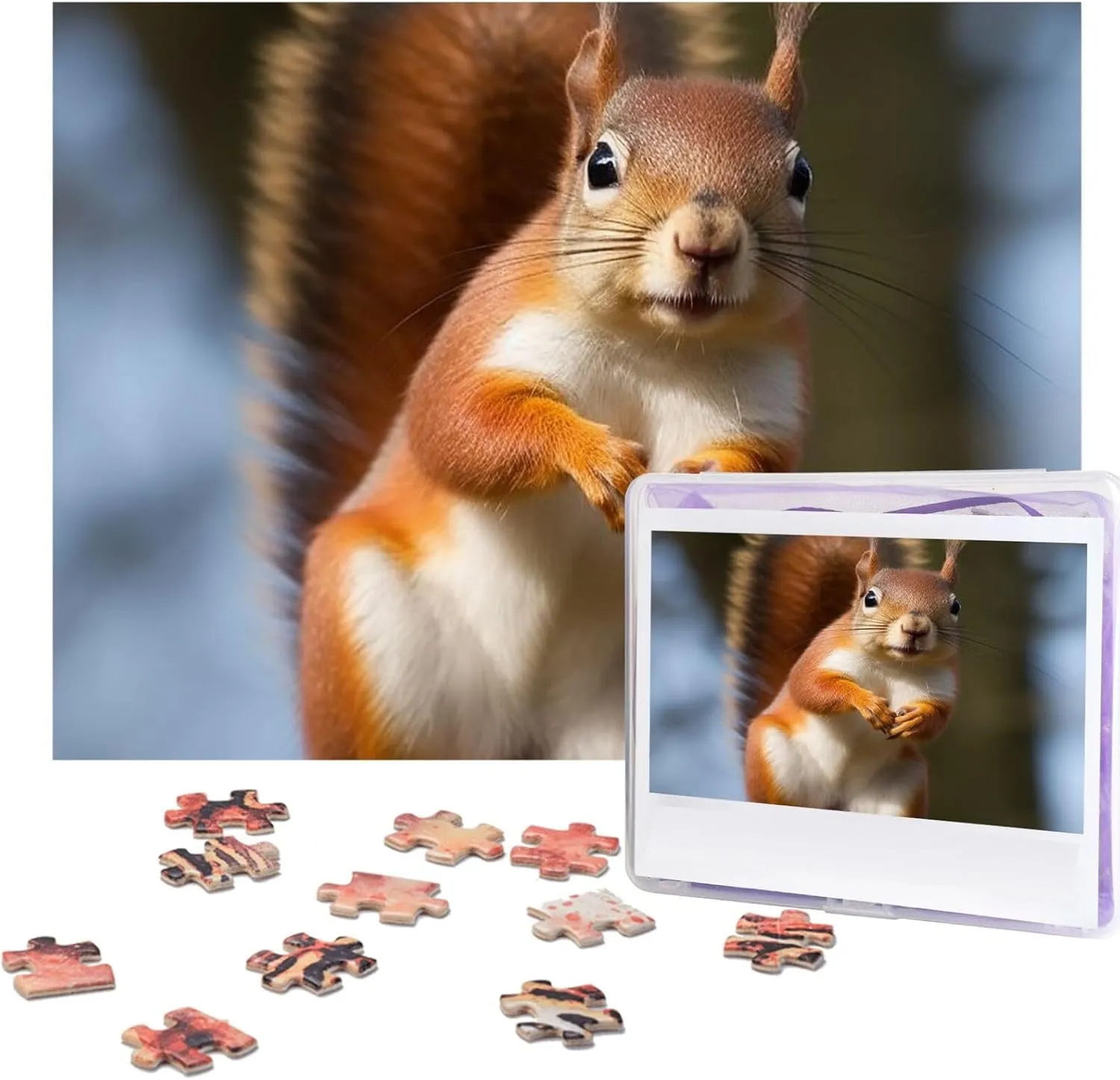 Pieces correspondingly Jigsaw Puzzles for Adults Challenging Puzzle Personalized Wooden Puzzles Picture Puzzles Squirrel Funny Animal Puzzles from Photos Jigsaw Puzzle Gifts for Family Birthday 500 