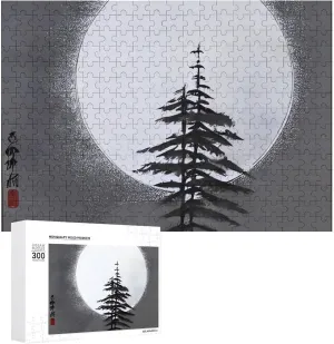 Pieces Moon Pine photograph worsen Tree Pet Puzzle Wooden Jigsaw Puzzles from Photos Wedding Puzzle Family Reunion Puzzle for Wedding Gift Puzzle Personalized Photo Puzzle 1000/500/300 