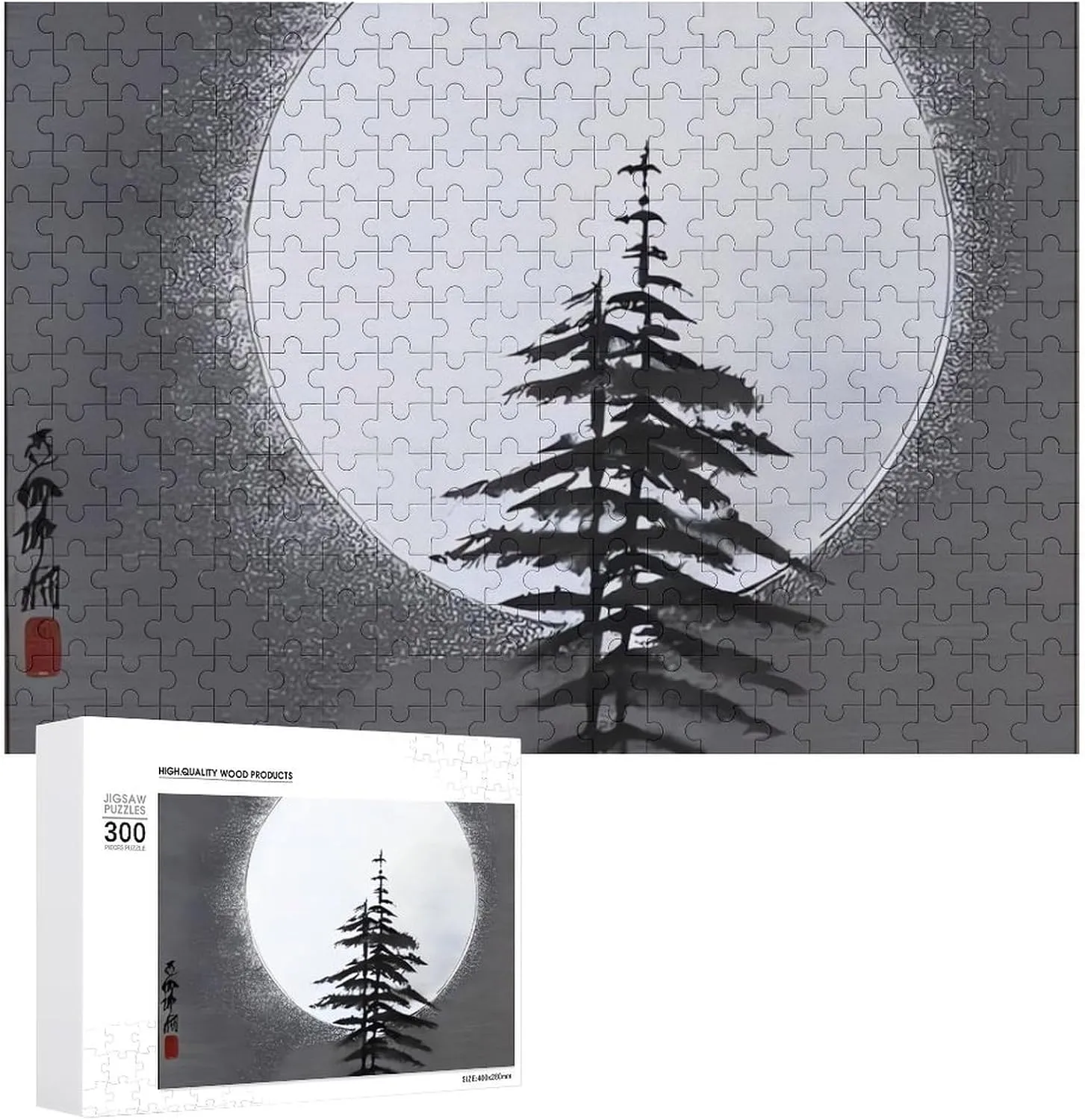 Pieces Moon Pine photograph worsen Tree Pet Puzzle Wooden Jigsaw Puzzles from Photos Wedding Puzzle Family Reunion Puzzle for Wedding Gift Puzzle Personalized Photo Puzzle 1000/500/300 