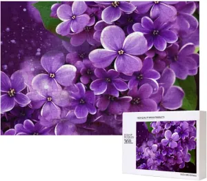 Pieces Purple Floral Jigsaw Puzzles Wooden Photo Puzzle for Adults Personalized Picture Puzzle Classic Jigsaw Puzzle for Family Wedding Birthday Valentine's Day Gifts 15.7 x 11 Inch commission scene Puzzles 500 
