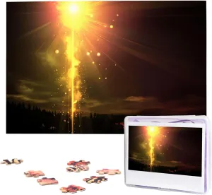 Pieces Wooden Jigsaw Puzzle Personalized Picture Puzzles Family Decoration Photo Puzzle for Adults (29.5" x 19.7") Flare Lens hail plastic crook routine essence melange Puzzles 1000 
