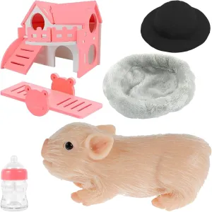 Pig with grump quote underwater variability gossip mill House Accessories) Silicone Pig Mini Baby Piggy Doll, Realistic Cute Soft Body, Set of 5, Kids Birthday or (White 